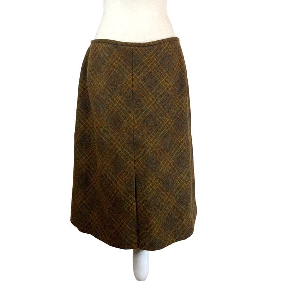 Vintage Plaid Wool Skirt Linda Allard Ellen Tracy Preppy Lit Kid Bookstore GIrl - Picture 1 of 7
